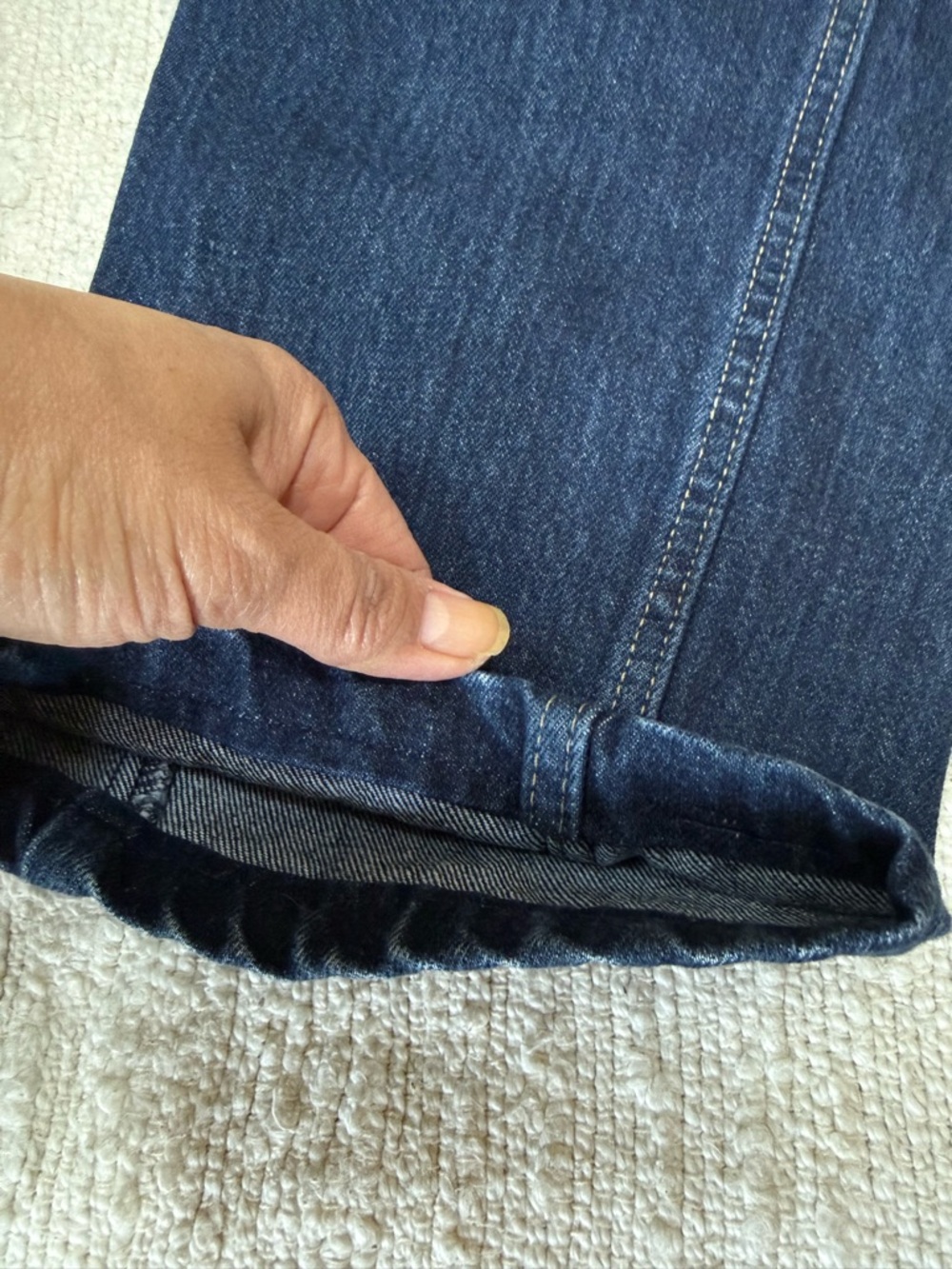 Lands’ End High Rise 100% Cotton Jeans Cropped 24” Inseam Size 14 - Picture 3 of 8